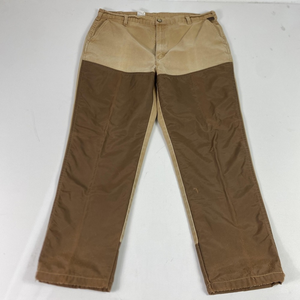 Walls Work Pants Mens 40 Brown Canvas Nylon Double Front Hunting Field Upland